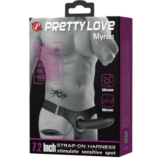 PRETTY LOVE - MYRON STRAP ON WITH VIBRATION AND HOLLOW DILDO 7